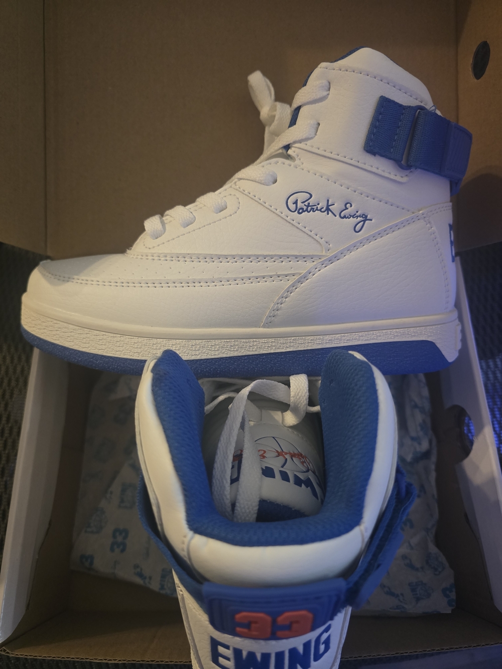 New Ewing Orion Strap High white/blue size 3 KIDS
